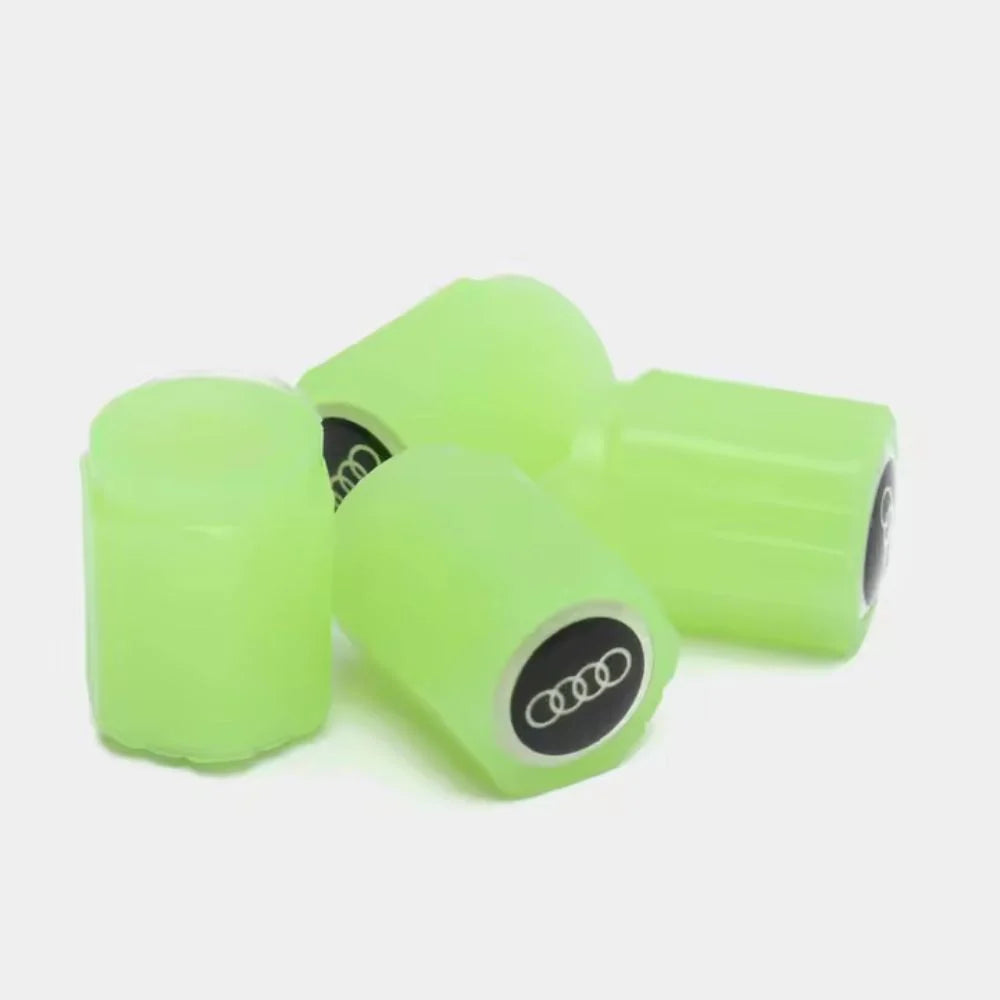 Car Logo Glow Valve Caps (4PCs)